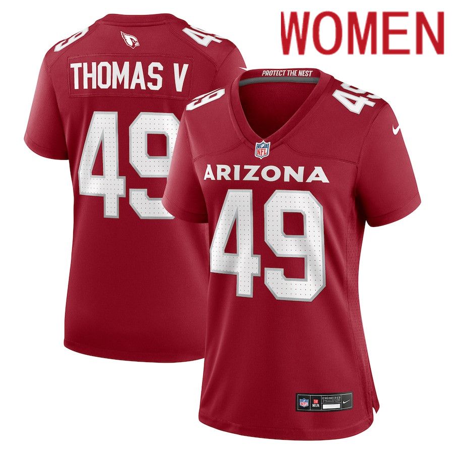 Women Arizona Cardinals #49 Starling Thomas V Nike Cardinal Team Game NFL Jersey->->